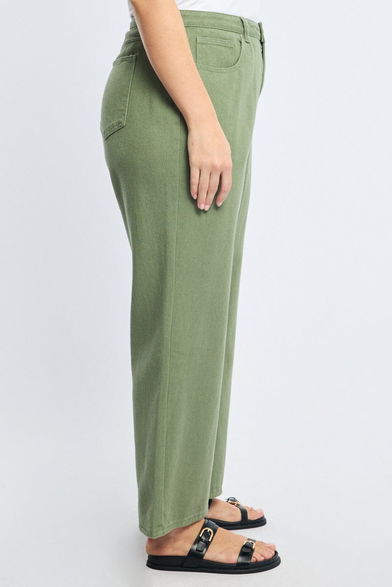 Green Wide Leg Jean for YouandAll Fashion