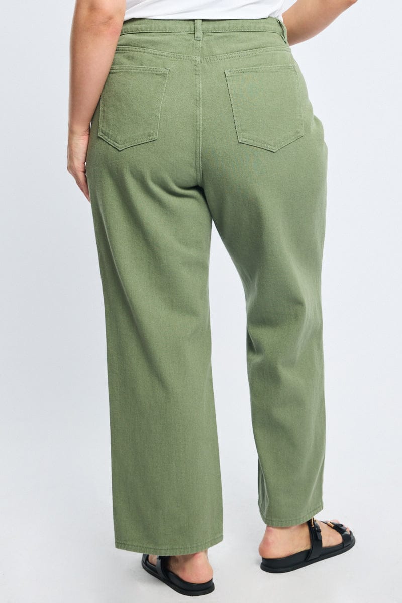 Green Wide Leg Jean for YouandAll Fashion