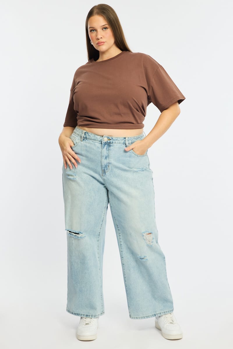 Denim Baggy Jeans Mid Rise for YouandAll Fashion