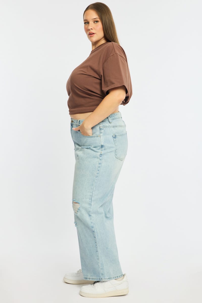 Denim Baggy Jeans Mid Rise for YouandAll Fashion