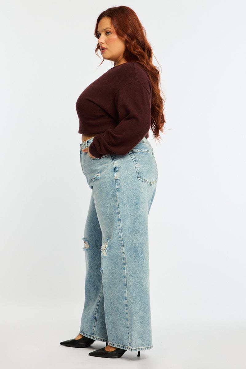 Denim Baggy Jeans Mid Rise for YouandAll Fashion