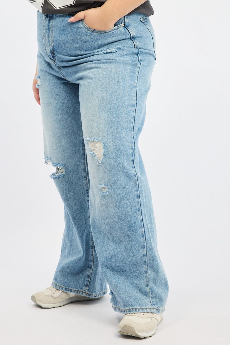 Denim Baggy Jeans Mid Rise for YouandAll Fashion