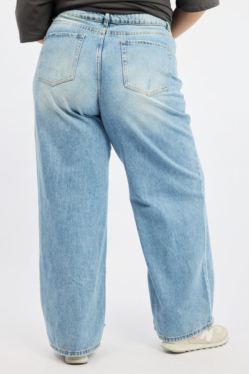 Denim Baggy Jeans Mid Rise for YouandAll Fashion