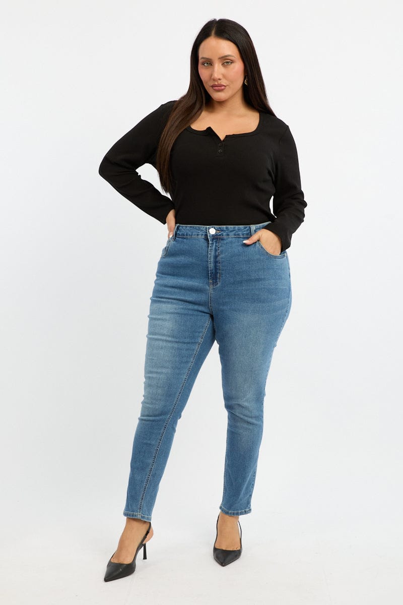 Denim Skinny Jeans High Rise for YouandAll Fashion