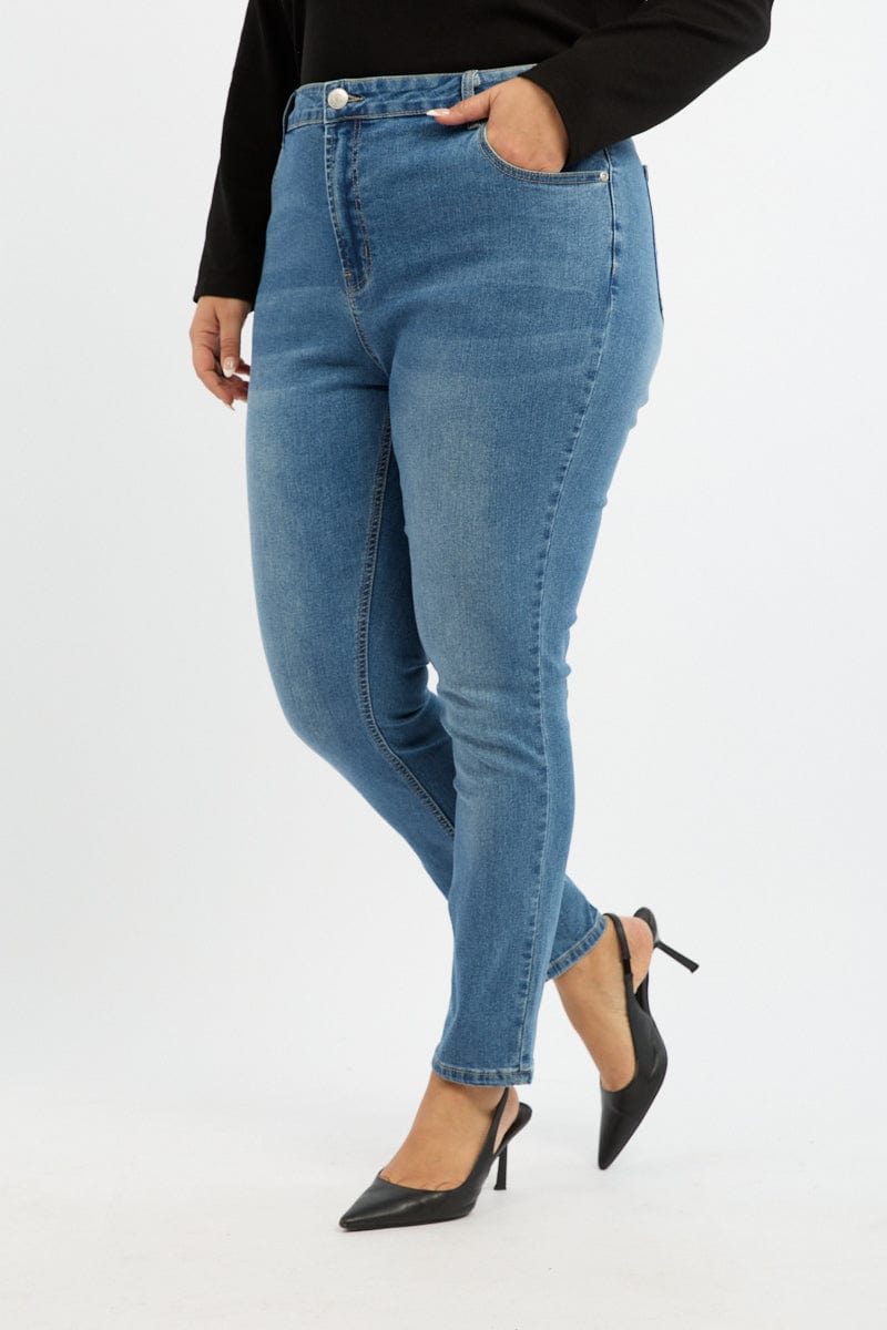 Denim Skinny Jeans High Rise for YouandAll Fashion