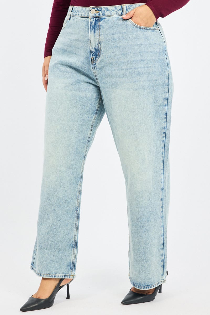 Denim Baggy Jeans Mid Rise for YouandAll Fashion
