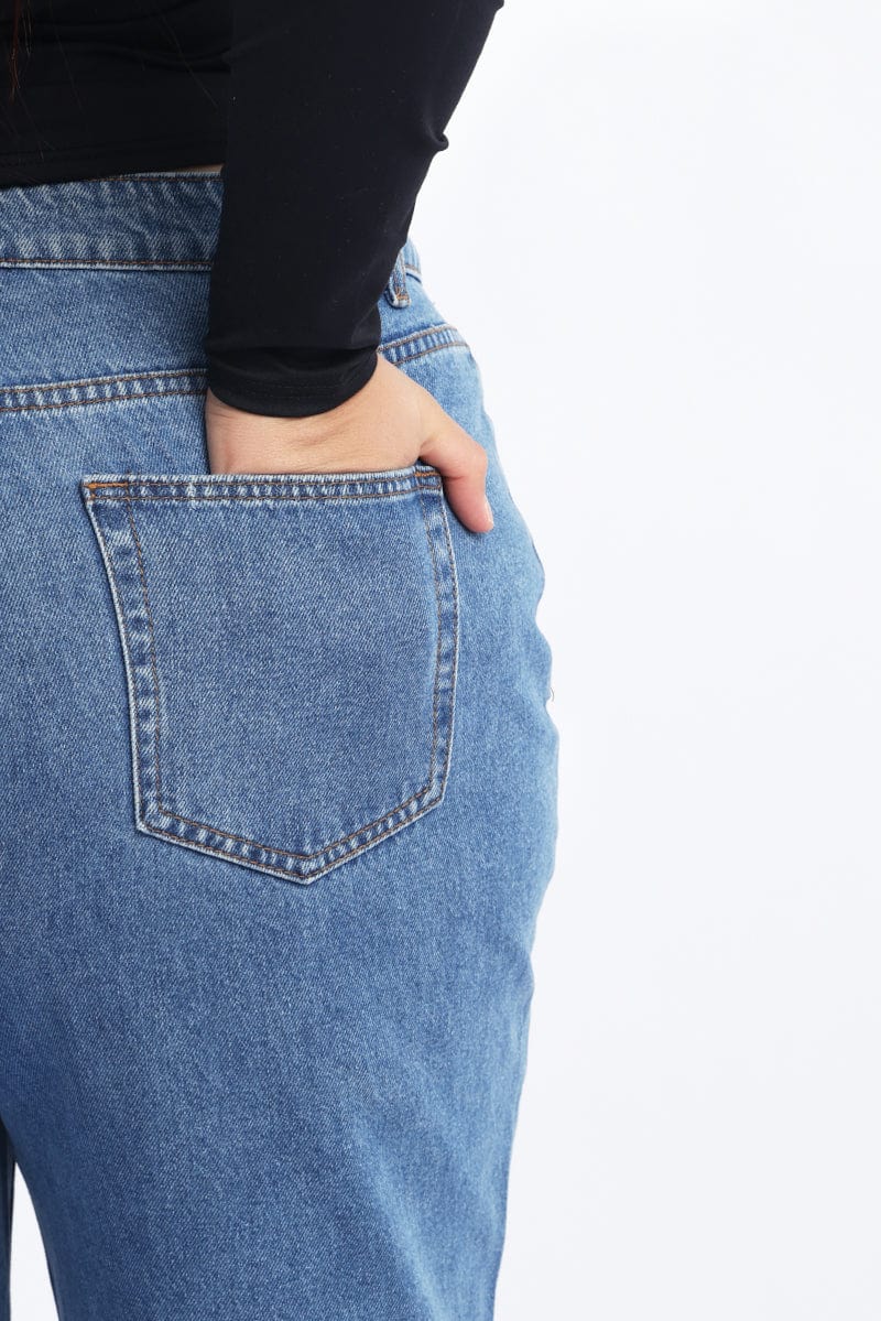 Denim Straight Denim Jeans High Rise for YouandAll Fashion