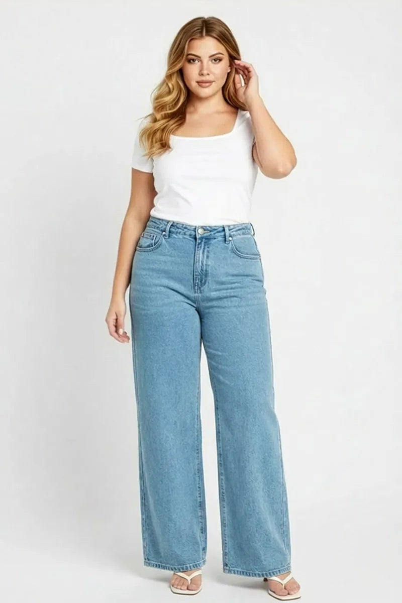 Denim Wide Leg Jean High Rise
