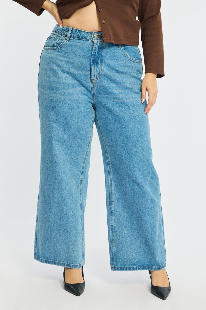 Denim Wide Leg Jean High Rise for YouandAll Fashion