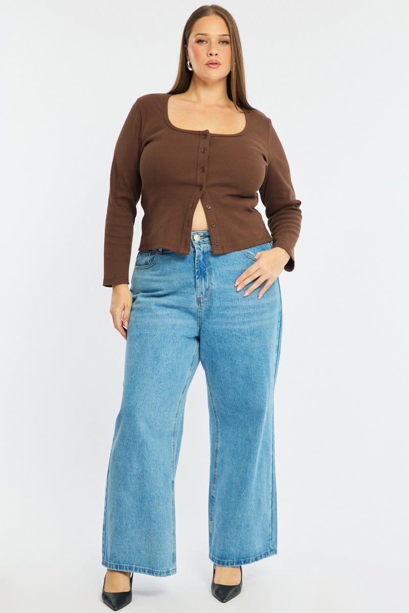 Denim Wide Leg Jean High Rise for YouandAll Fashion