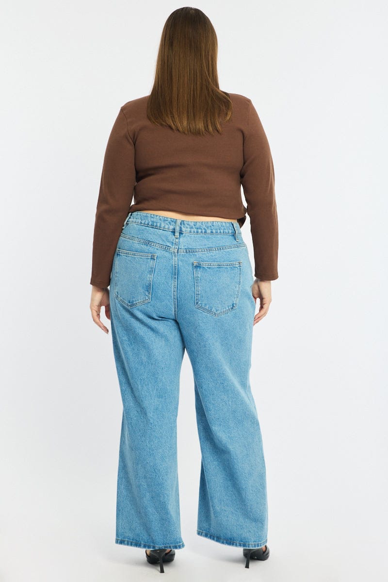 Denim Wide Leg Jean High Rise for YouandAll Fashion