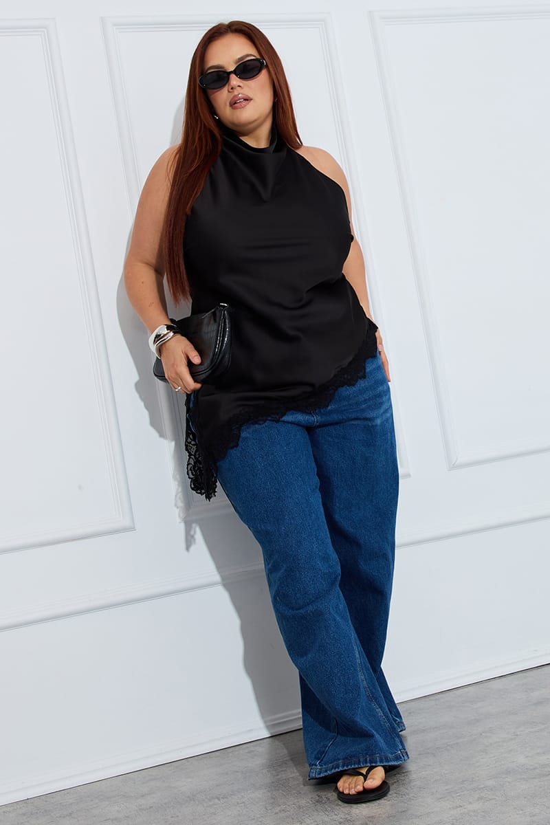 Denim Wide Leg Jean High Rise for YouandAll Fashion