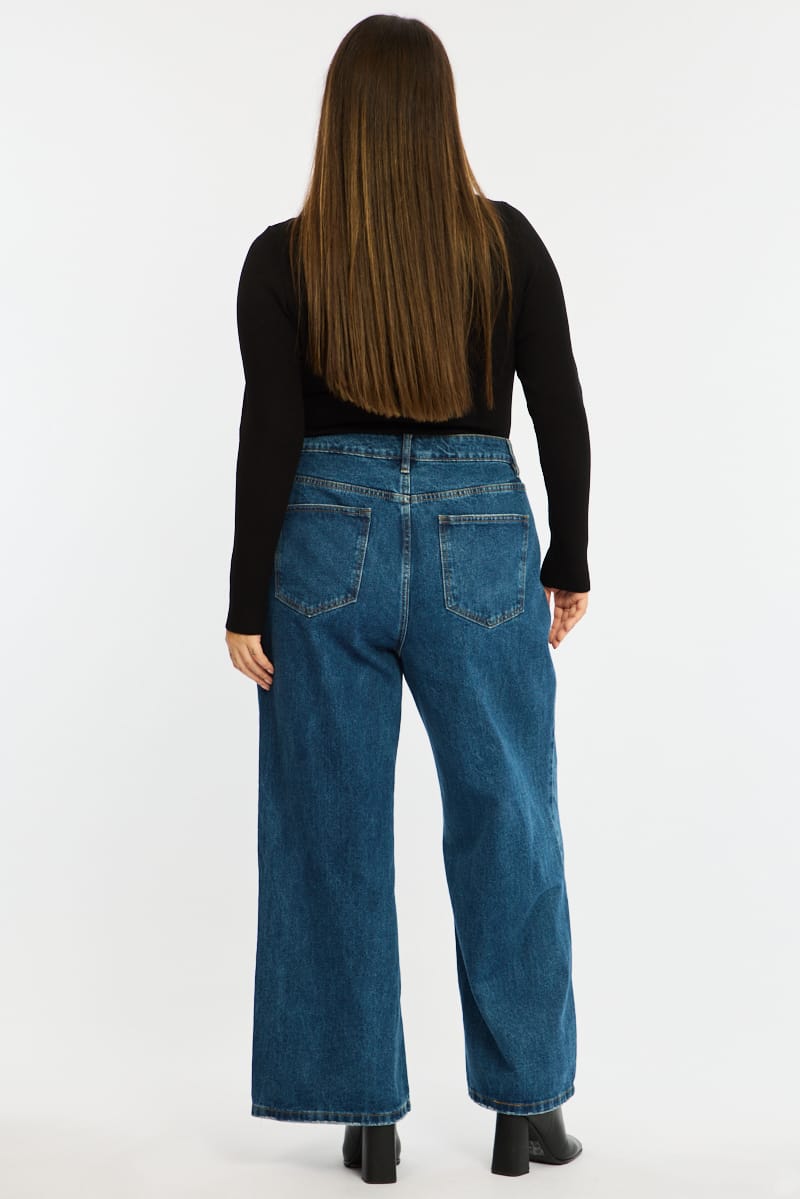 Denim Wide Leg Jean High Rise for YouandAll Fashion