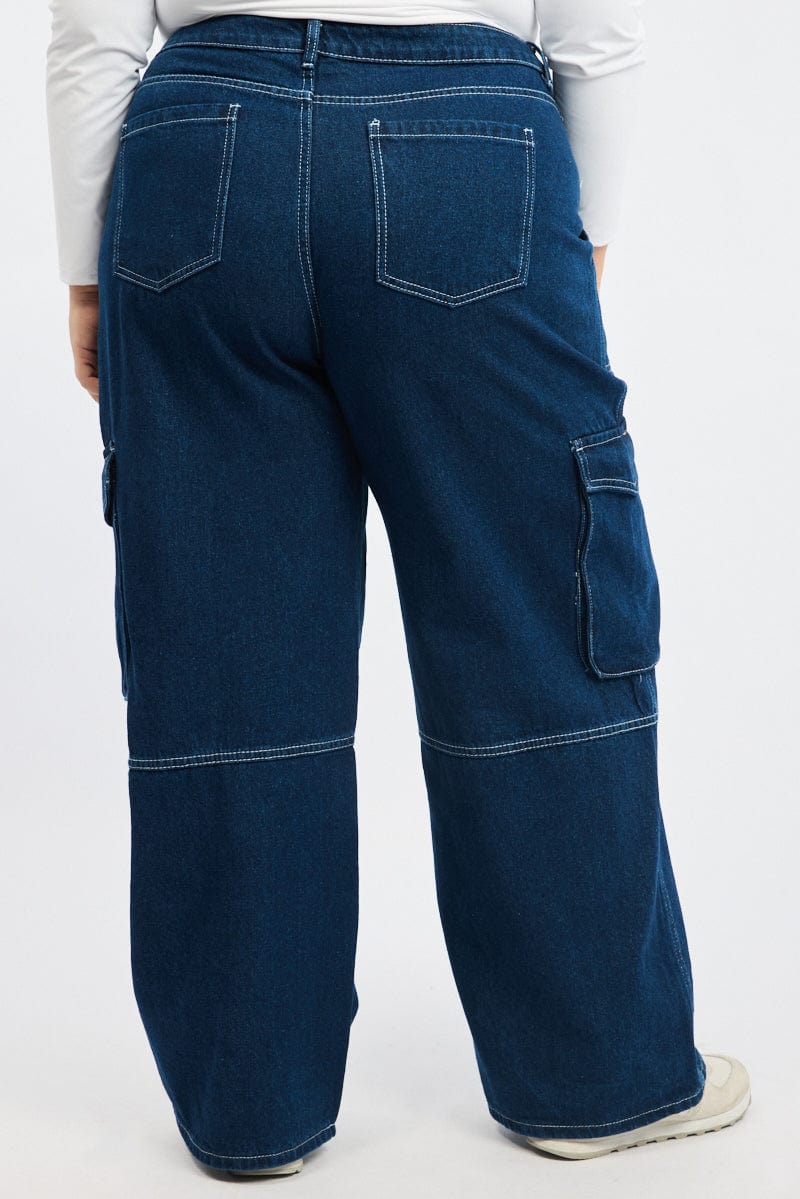 Denim Cargo Jeans Mid Rise for YouandAll Fashion
