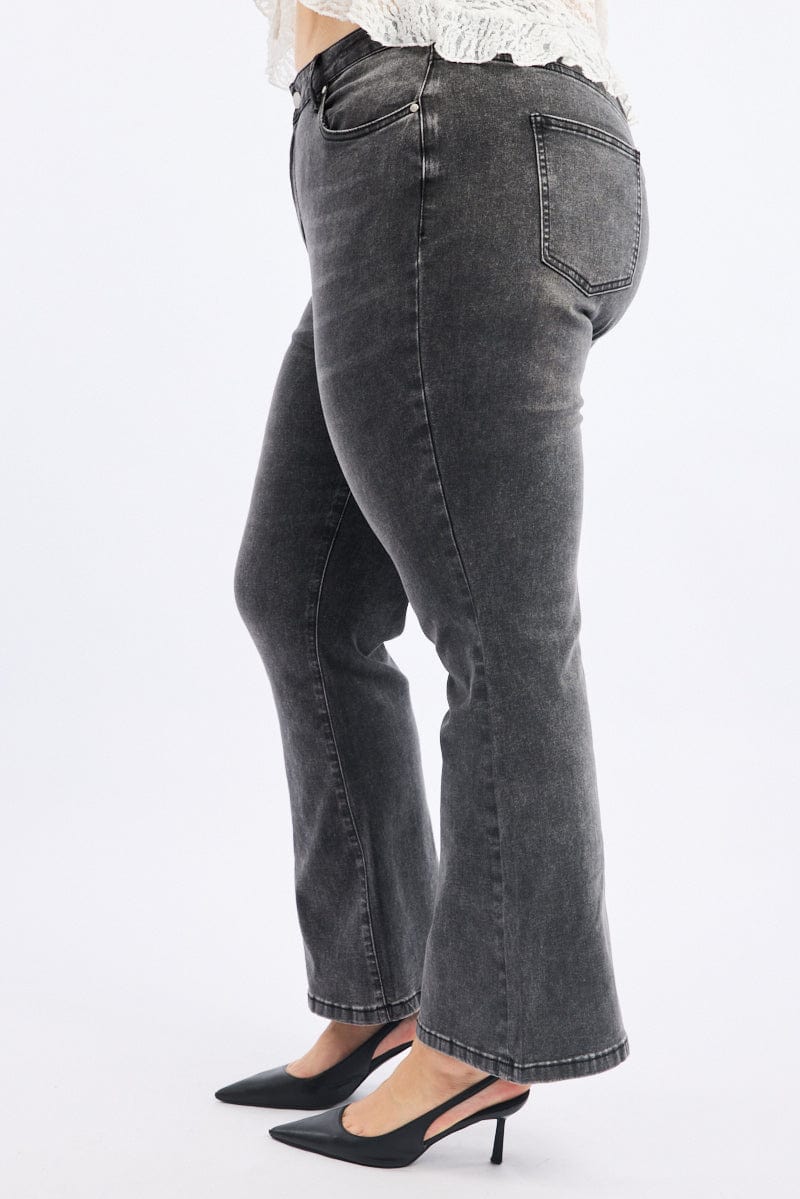 Grey Flare Jeans Mid Rise for YouandAll Fashion