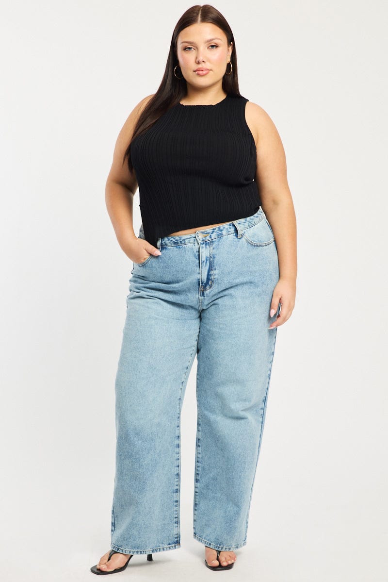 Denim Baggy Jeans Mid Rise for YouandAll Fashion