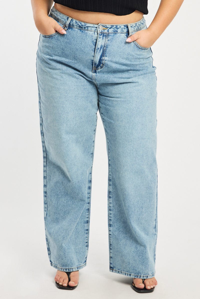 Denim Baggy Jeans Mid Rise for YouandAll Fashion