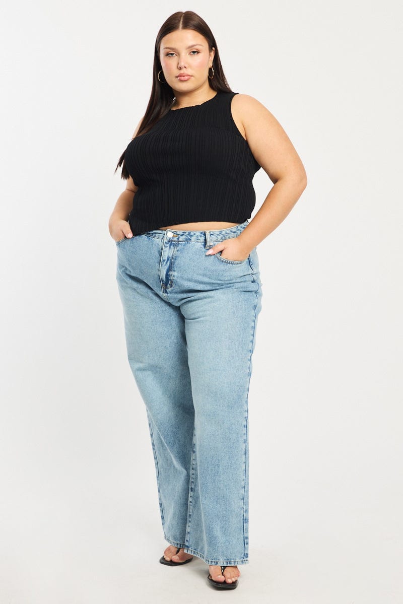 Denim Baggy Jeans Mid Rise for YouandAll Fashion