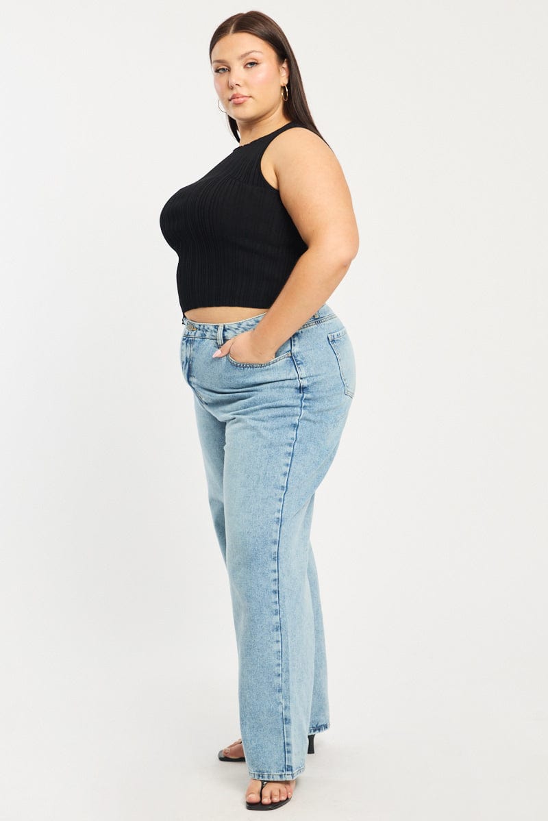 Denim Baggy Jeans Mid Rise for YouandAll Fashion