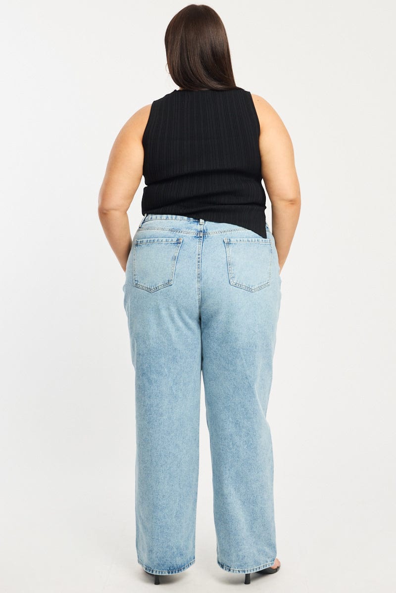 Denim Baggy Jeans Mid Rise for YouandAll Fashion