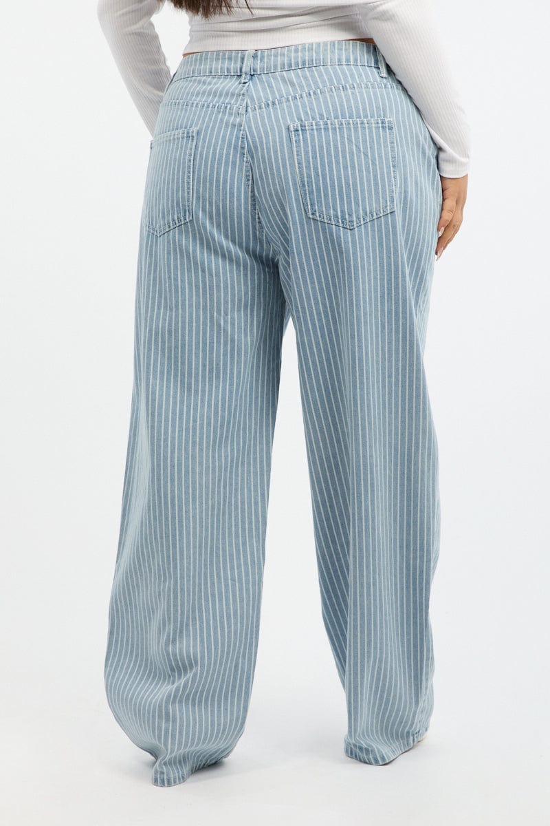 Denim Baggy Jeans Pinstripe for YouandAll Fashion