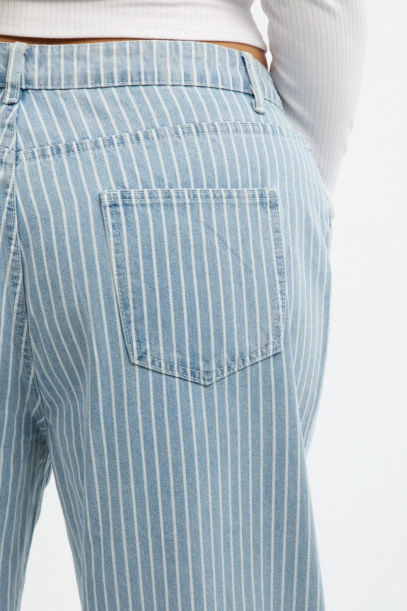 Denim Baggy Jeans Pinstripe for YouandAll Fashion