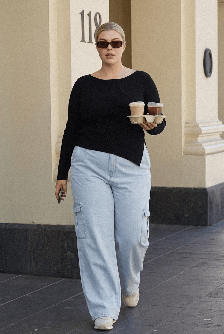 Denim Cargo Jeans Mid Rise for YouandAll Fashion
