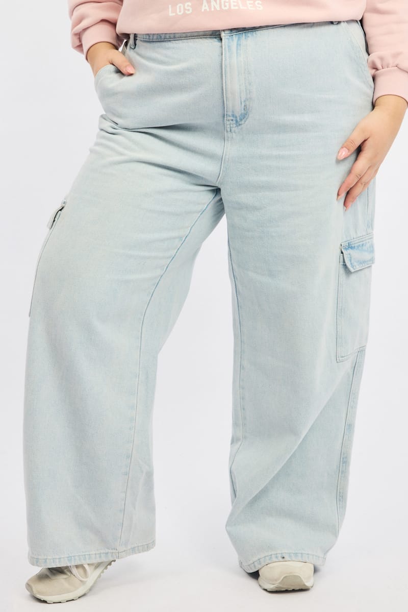 Denim Cargo Jeans Mid Rise for YouandAll Fashion