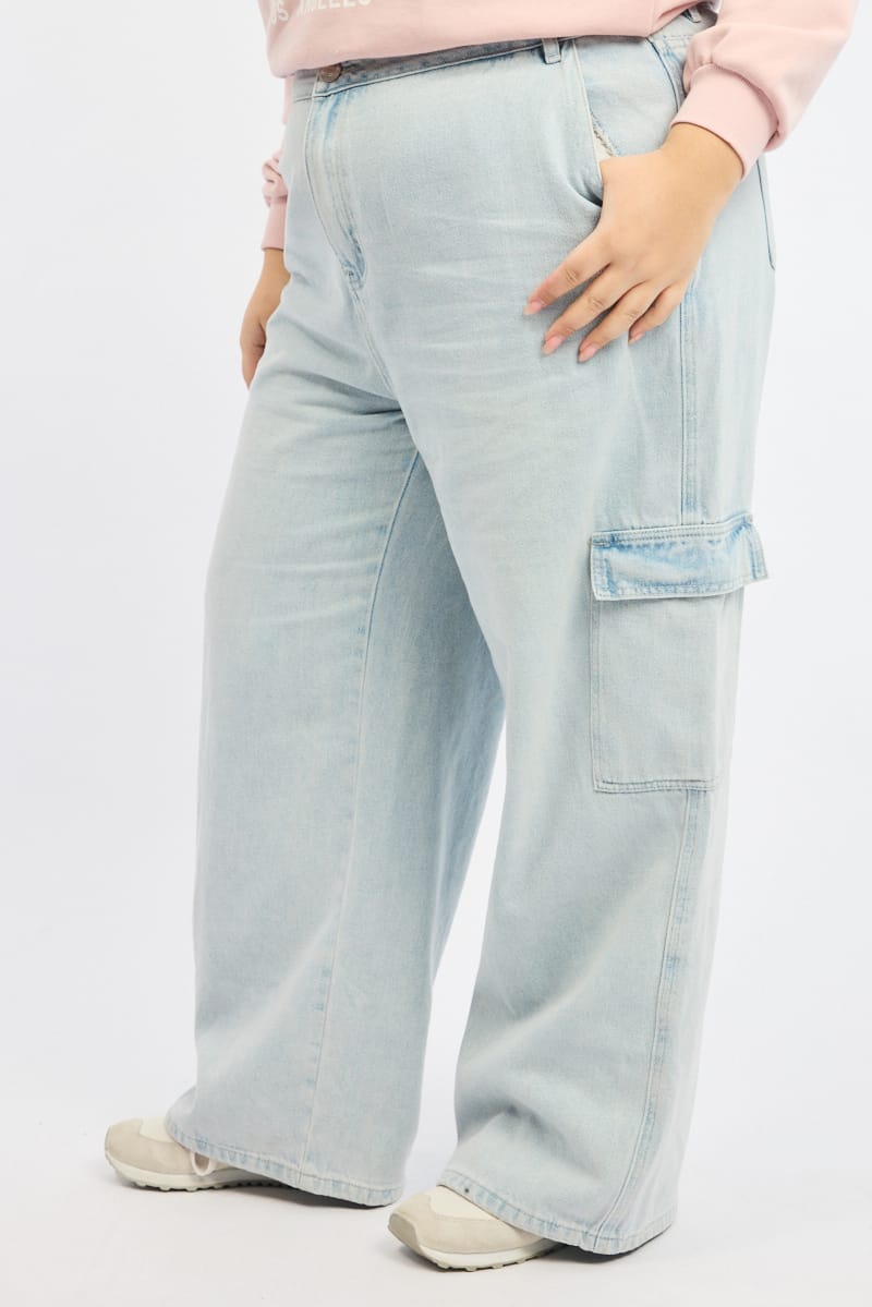 Denim Cargo Jeans Mid Rise for YouandAll Fashion