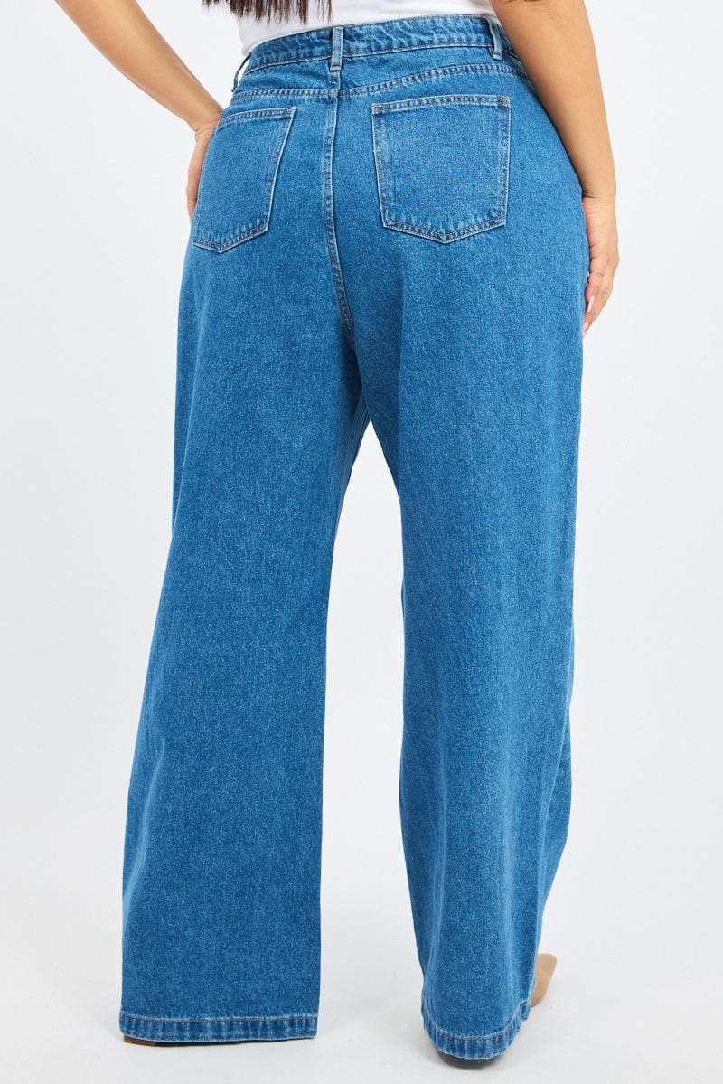 Denim Wide Leg Jeans High Rise for YouandAll Fashion