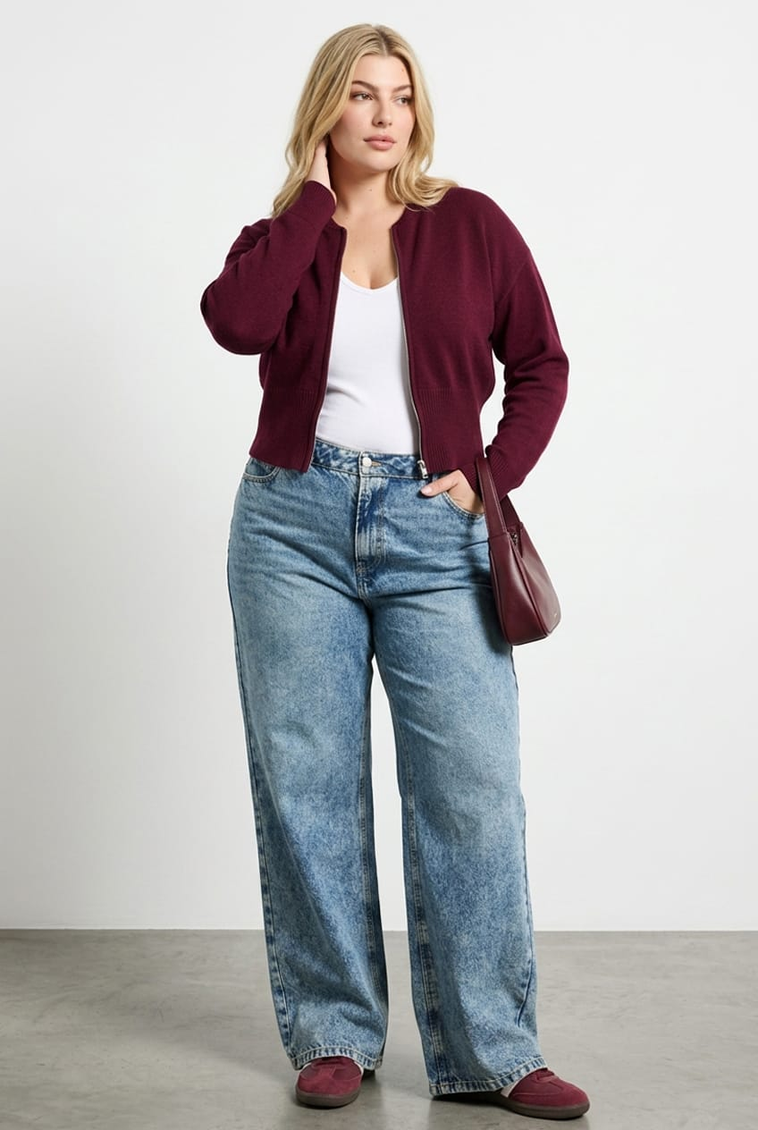 Denim Baggy Jeans Mid Rise for YouandAll Fashion
