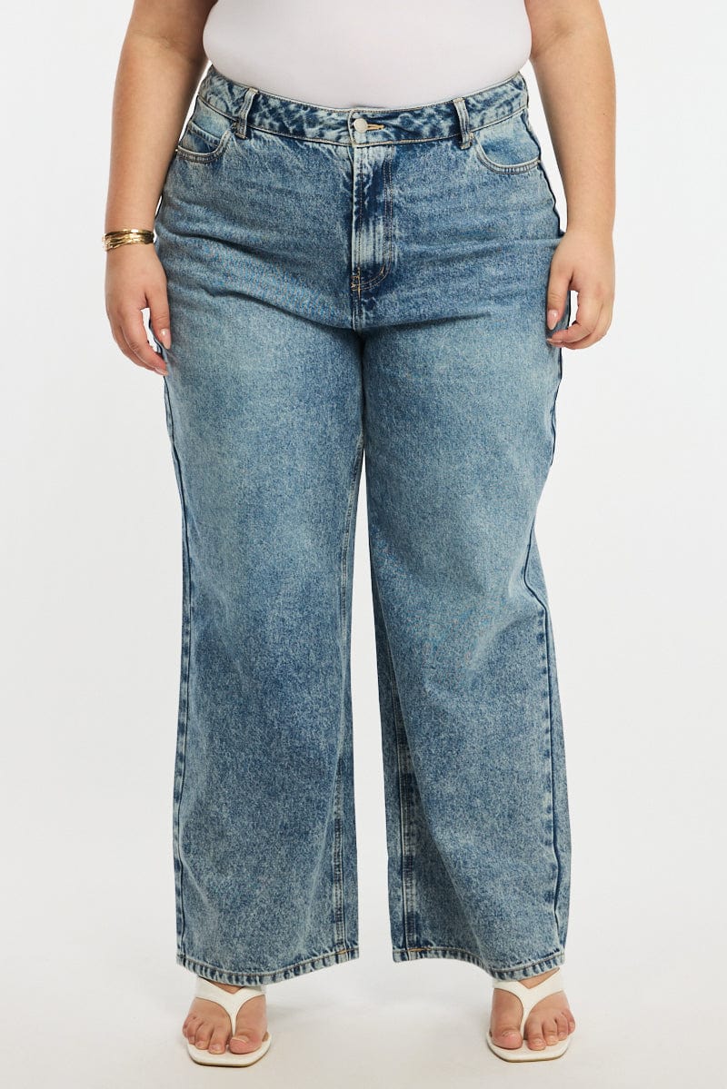 Denim Baggy Jeans Mid Rise for YouandAll Fashion