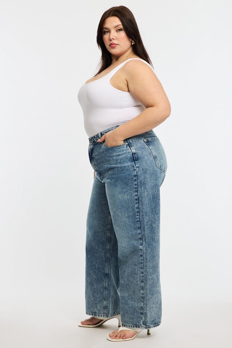 Denim Baggy Jeans Mid Rise for YouandAll Fashion