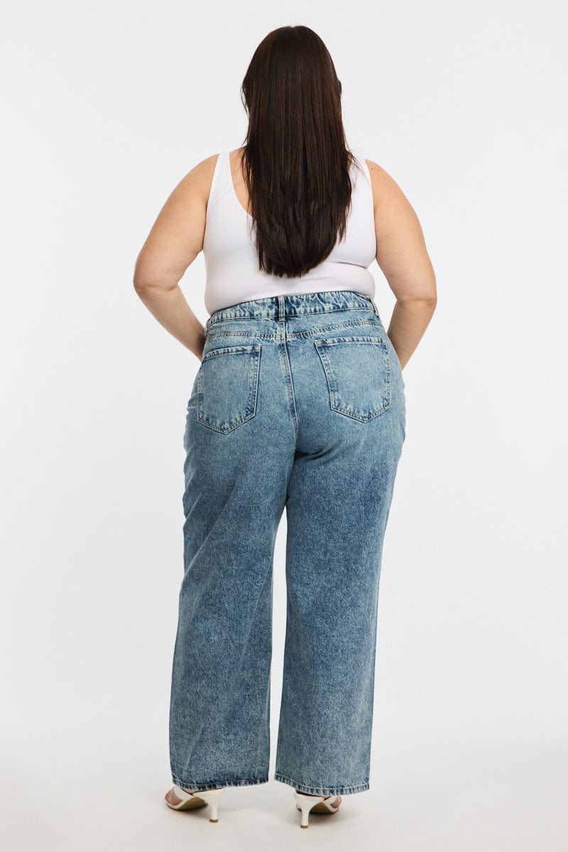 Denim Baggy Jeans Mid Rise for YouandAll Fashion