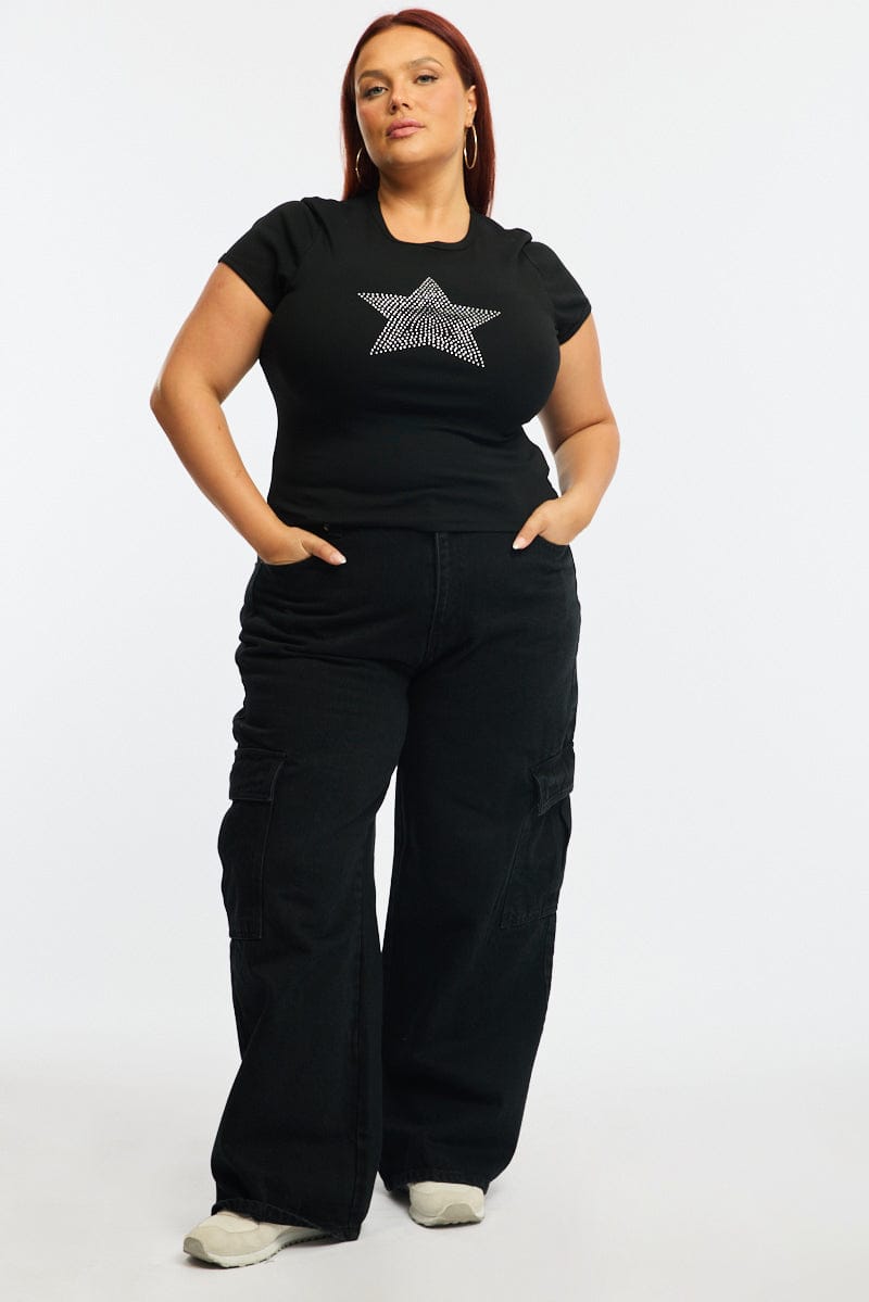 Denim Cargo Jeans Mid Rise for YouandAll Fashion