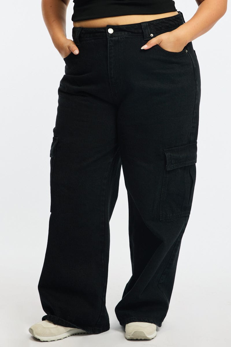 Denim Cargo Jeans Mid Rise for YouandAll Fashion