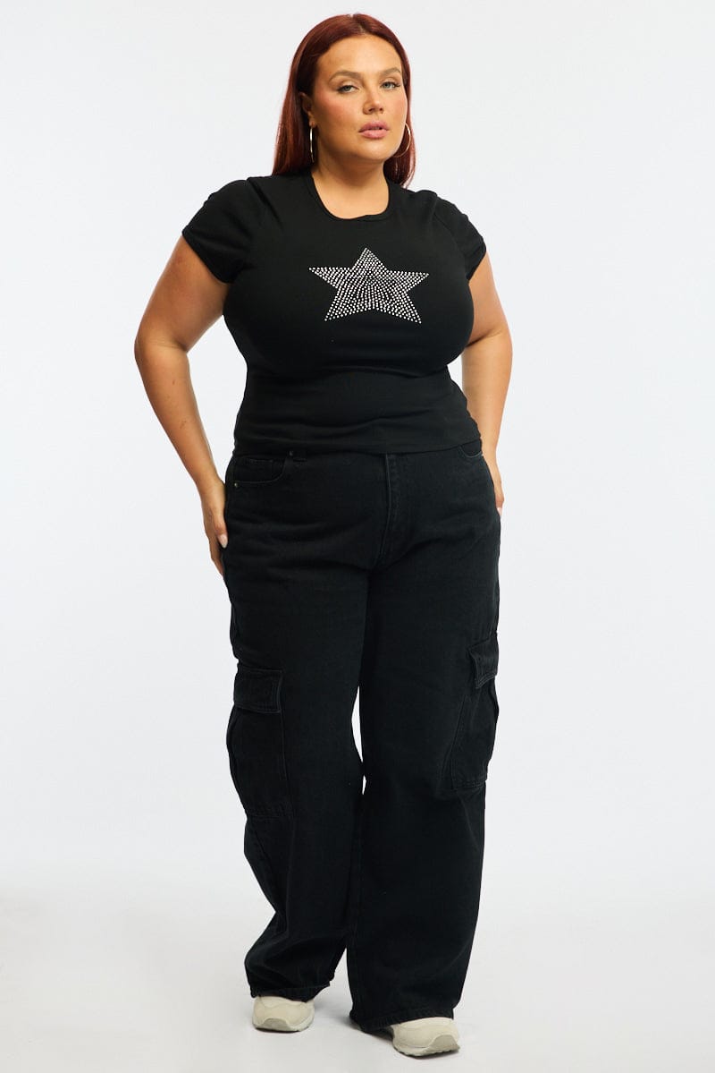 Denim Cargo Jeans Mid Rise for YouandAll Fashion