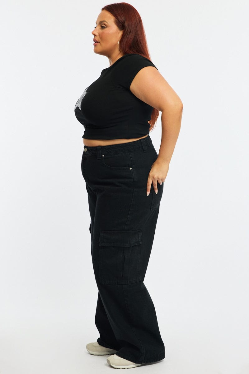 Denim Cargo Jeans Mid Rise for YouandAll Fashion
