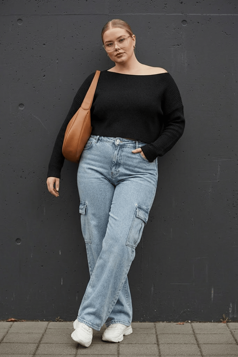 Denim Cargo Jeans Mid Rise for YouandAll Fashion