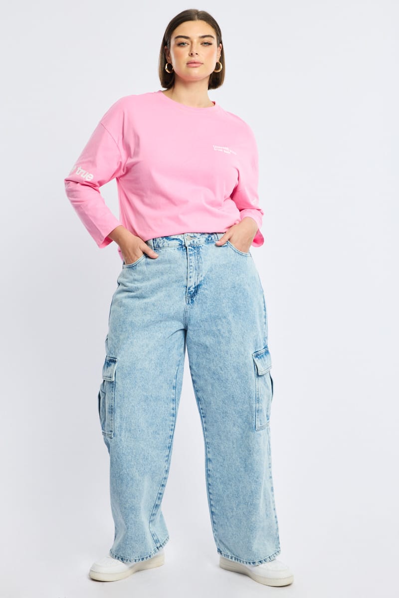 Denim Cargo Jeans Mid Rise for YouandAll Fashion