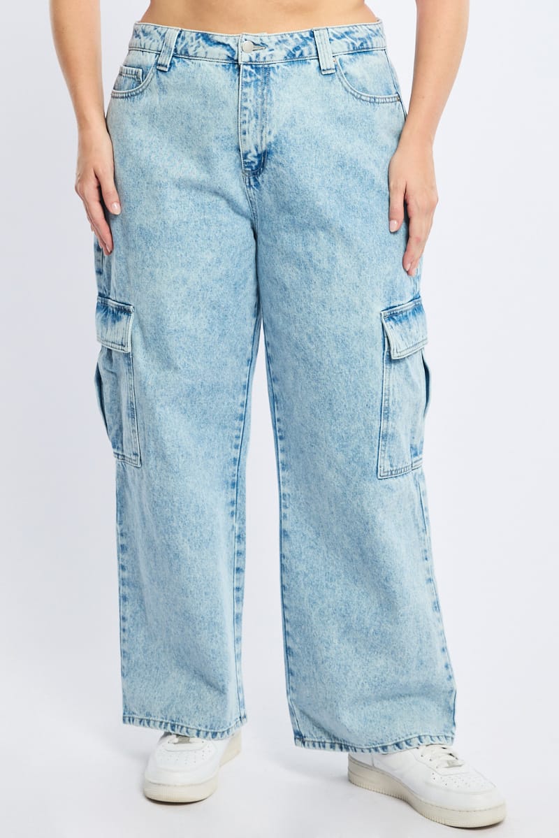 Denim Cargo Jeans Mid Rise for YouandAll Fashion