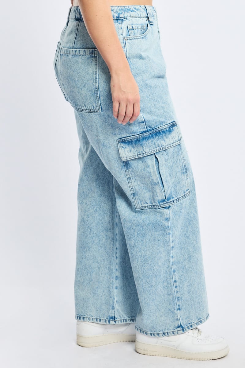 Denim Cargo Jeans Mid Rise for YouandAll Fashion