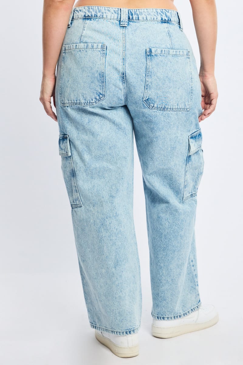 Denim Cargo Jeans Mid Rise for YouandAll Fashion