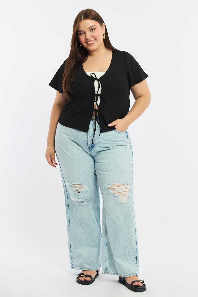 Denim Straight Jeans Mid Rise for YouandAll Fashion