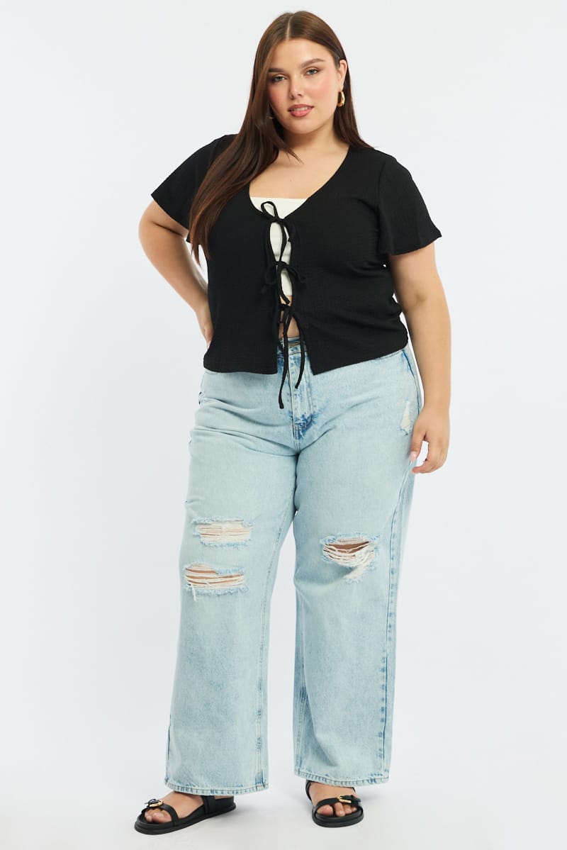 Denim Straight Jeans Mid Rise for YouandAll Fashion