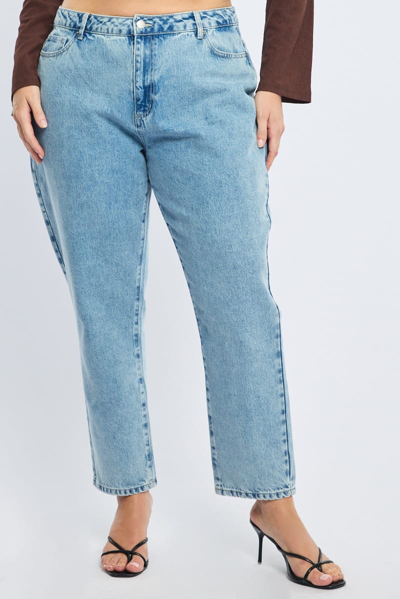 Denim Mom Jeans Mid Rise for YouandAll Fashion