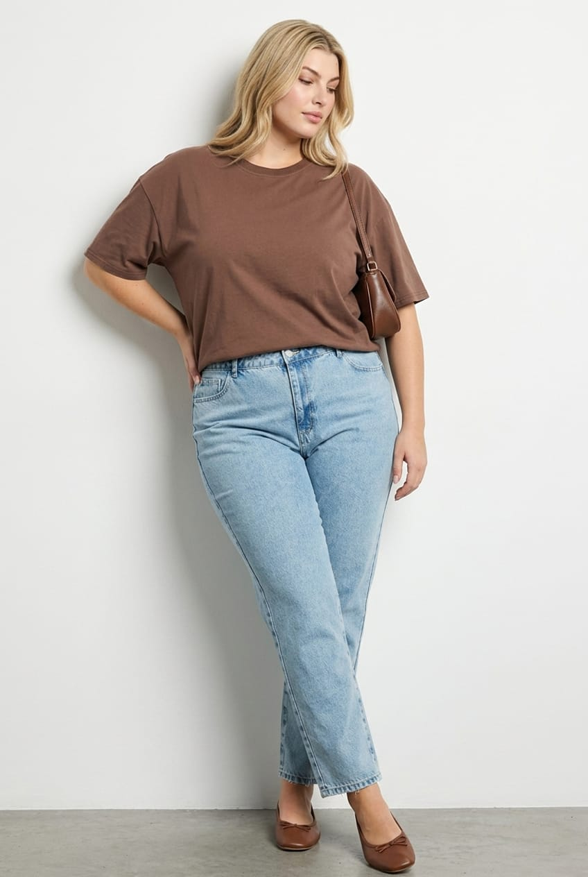 Denim Mom Jeans Mid Rise for YouandAll Fashion