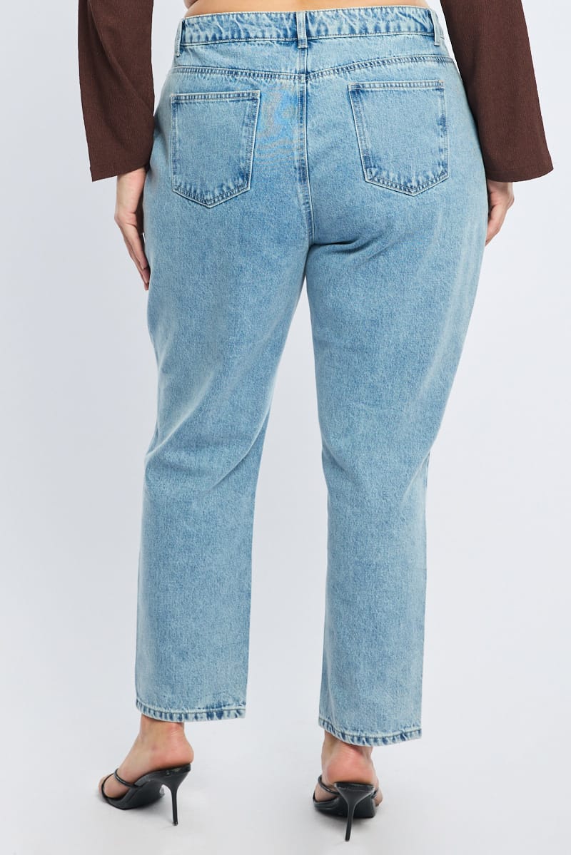 Denim Mom Jeans Mid Rise for YouandAll Fashion