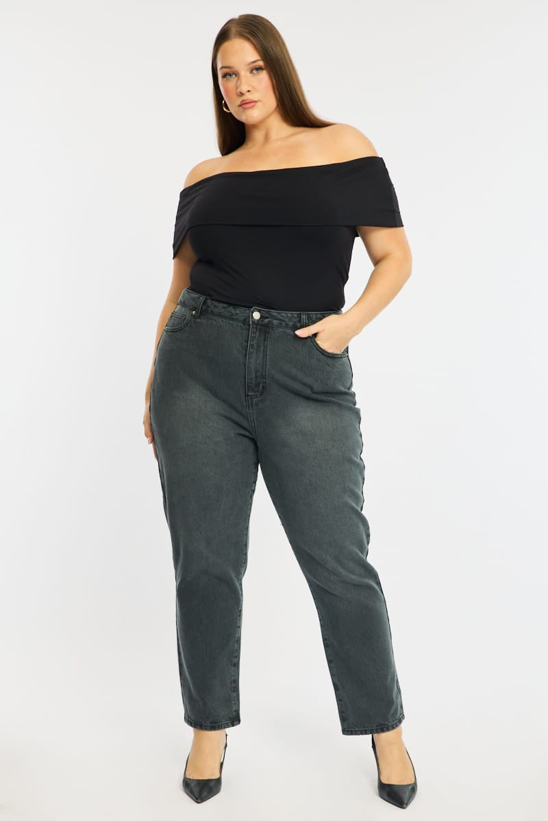 Denim Mom Jeans Mid Rise for YouandAll Fashion