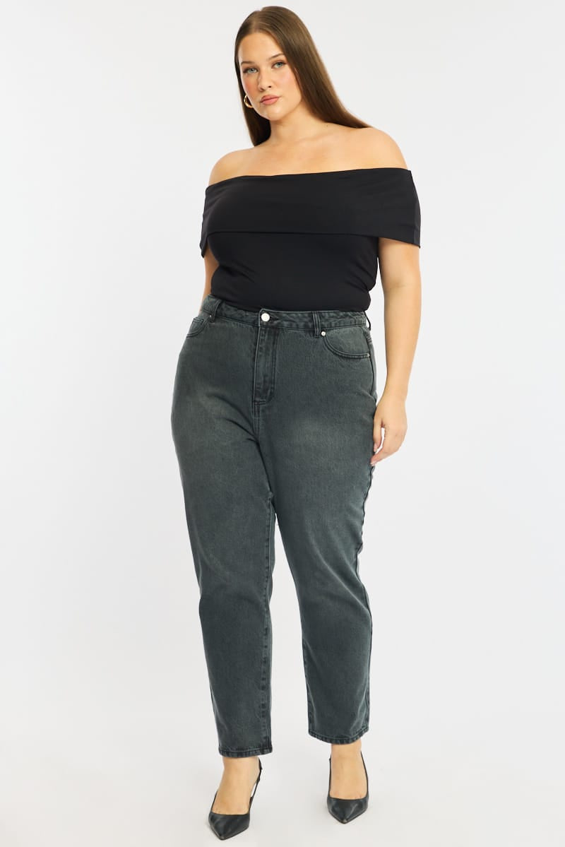 Denim Mom Jeans Mid Rise for YouandAll Fashion